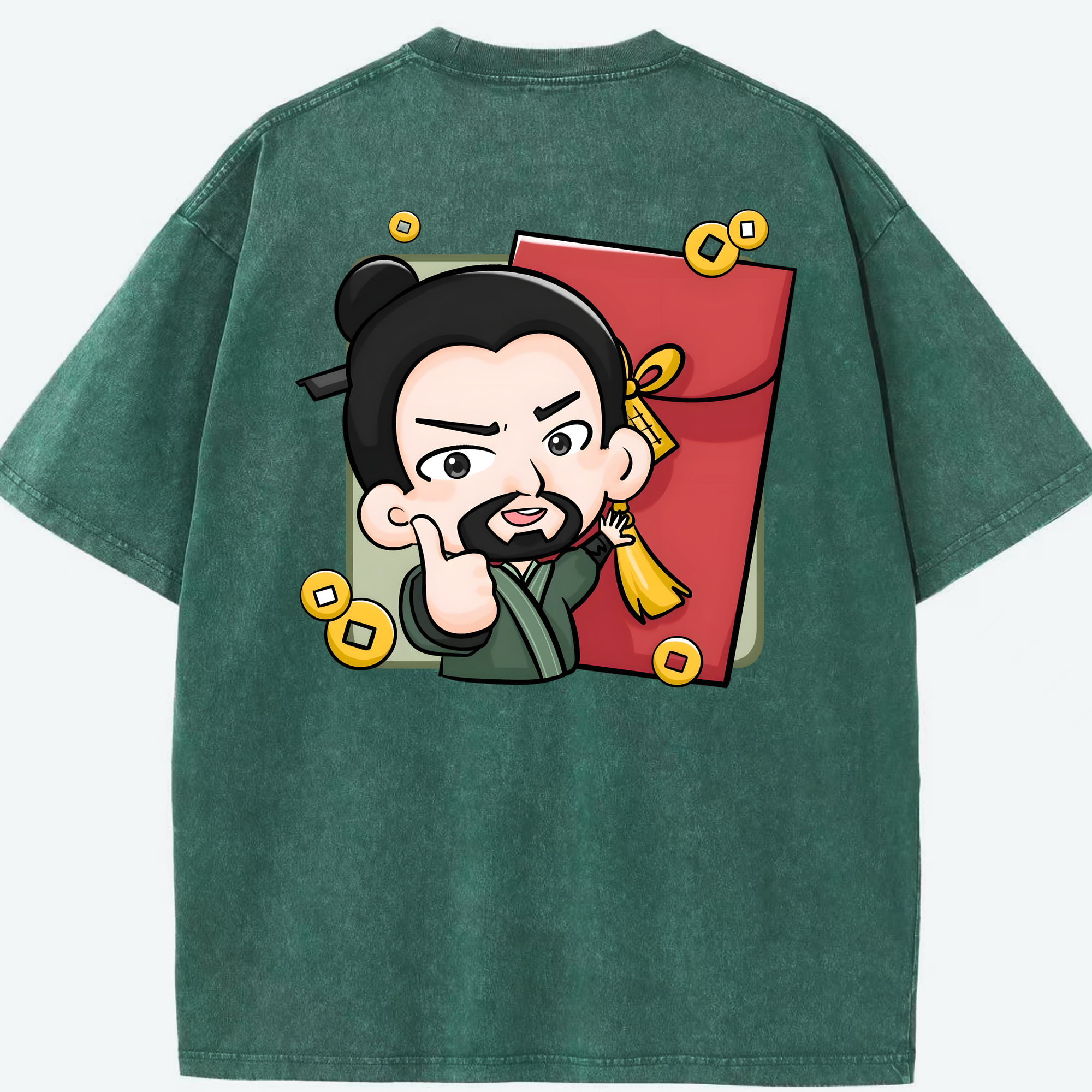 （画像用） Ne Zha 2 ナタ 魔童の大暴れ 綿100% ヴィンテージ風 半袖Tシャツ（背面プリント）